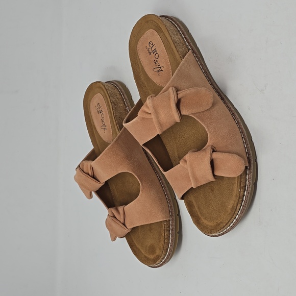 Eurosoft Women's Golden Light Pink Slide Sandals Size 8.5 - Picture 1 of 7